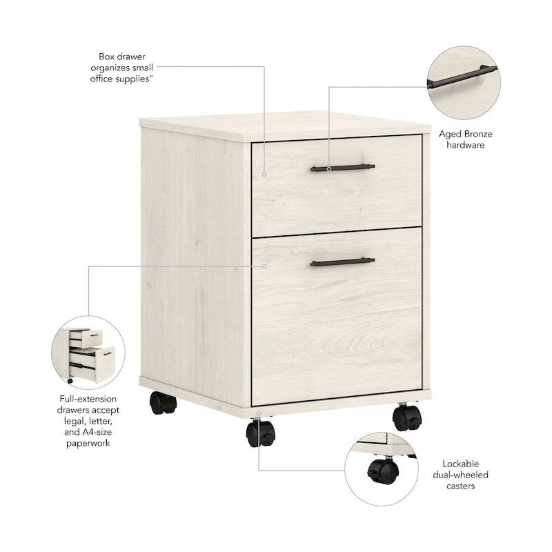 2 Drawer Mobile File Cabinet