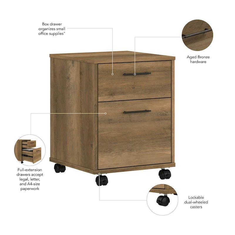 2 Drawer Mobile File Cabinet
