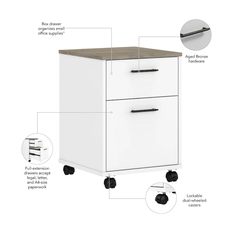 2 Drawer Mobile File Cabinet