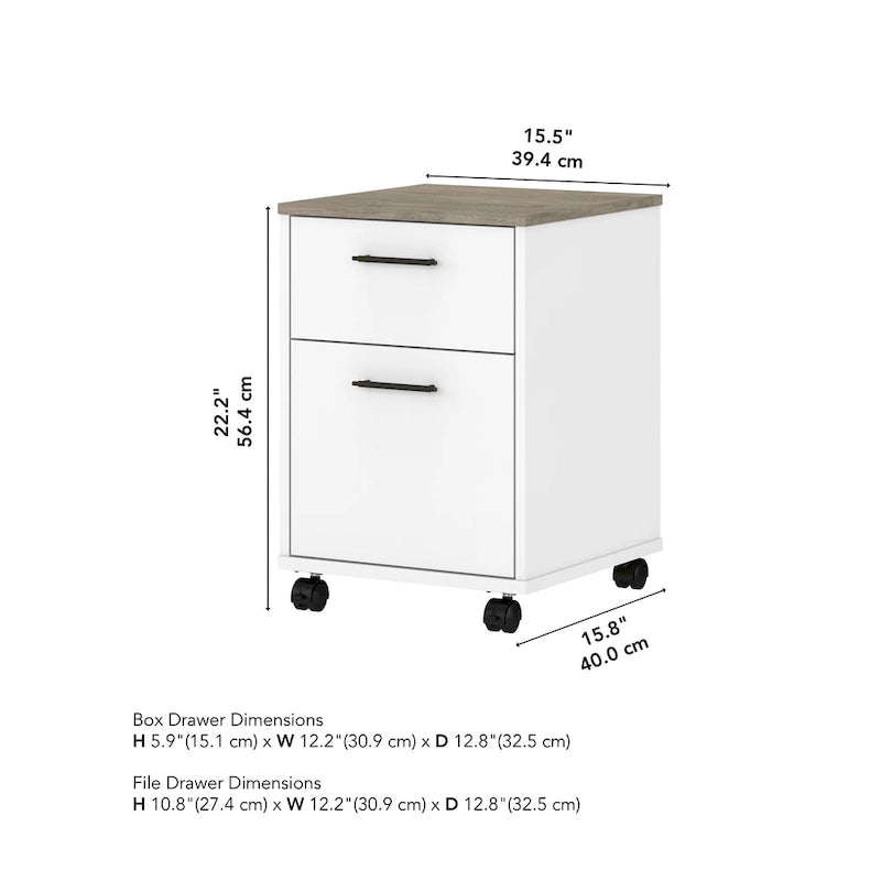2 Drawer Mobile File Cabinet