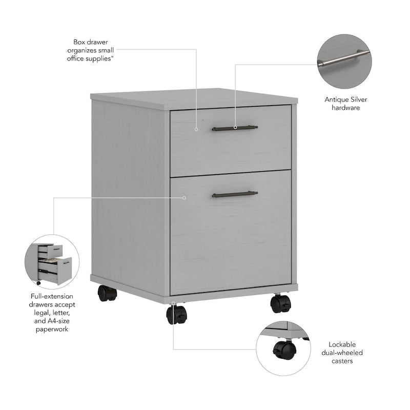2 Drawer Mobile File Cabinet