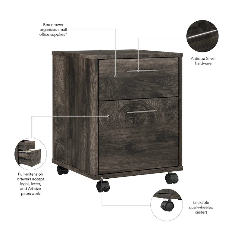 2 Drawer Mobile File Cabinet