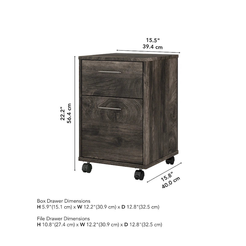 2 Drawer Mobile File Cabinet