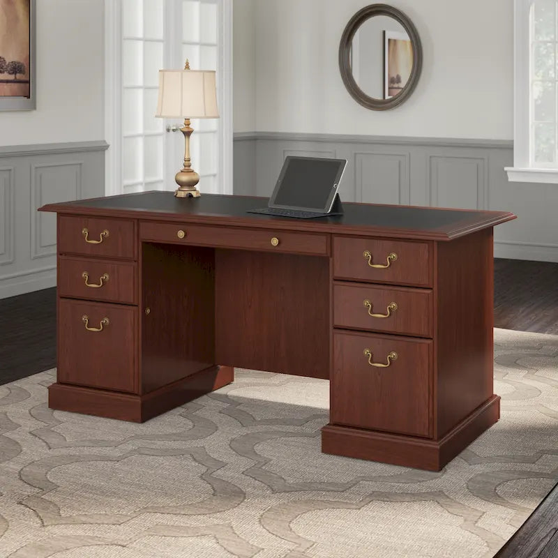 Executive Desk with Drawers and Storage