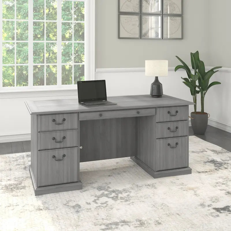 Executive Desk with Drawers and Storage