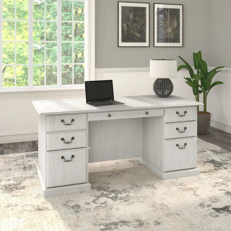 Executive Desk with Drawers and Storage