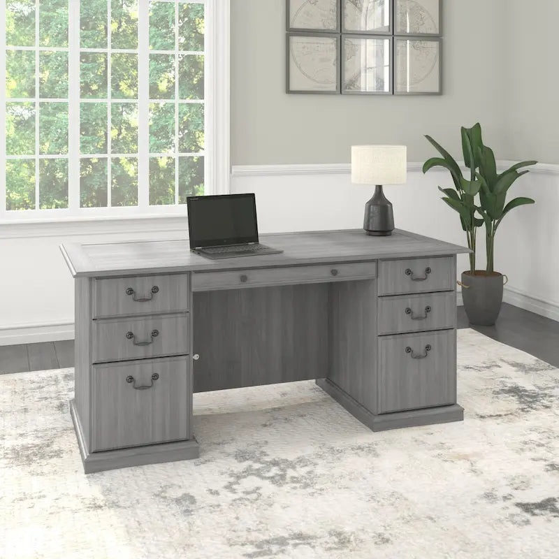 Executive Desk with Drawers and Storage
