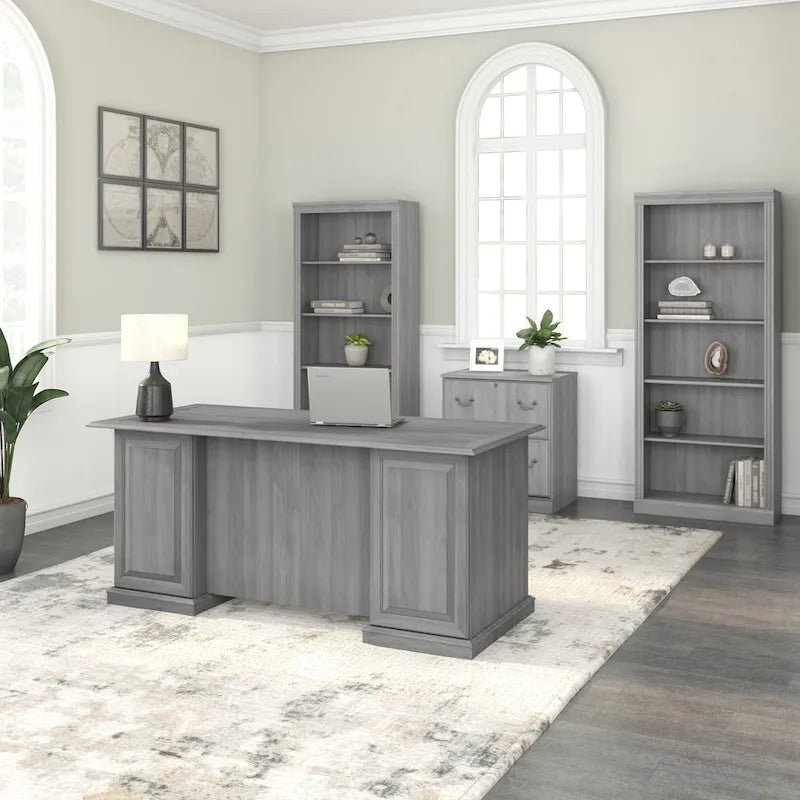 Executive Desk with Drawers and Storage