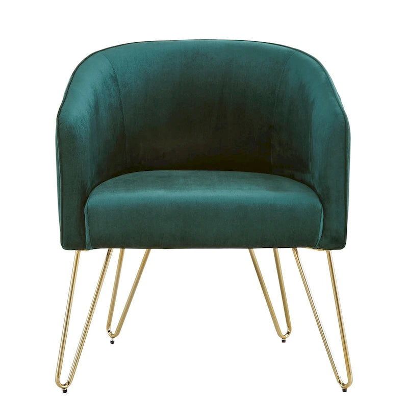 Gold Finish Velvet Accent Chair