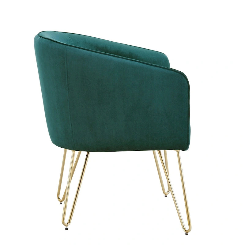 Gold Finish Velvet Accent Chair