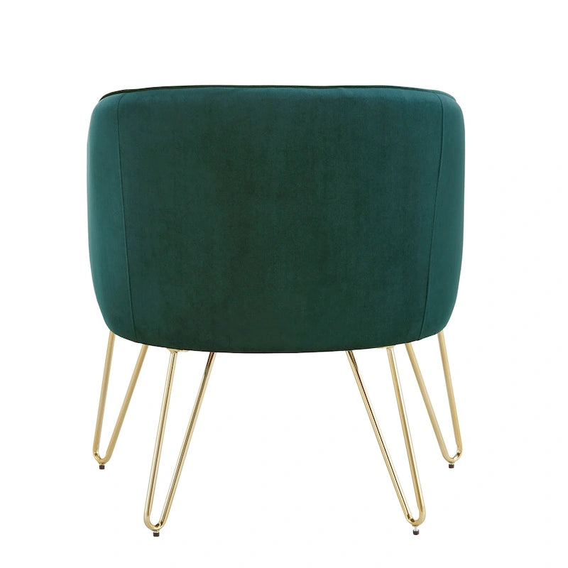 Gold Finish Velvet Accent Chair