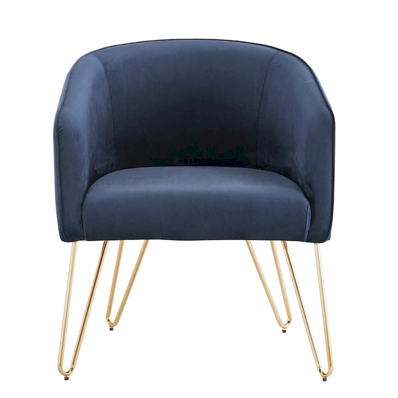 Gold Finish Velvet Accent Chair
