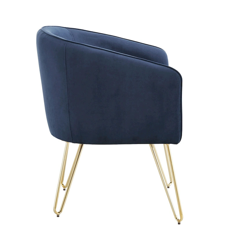 Gold Finish Velvet Accent Chair