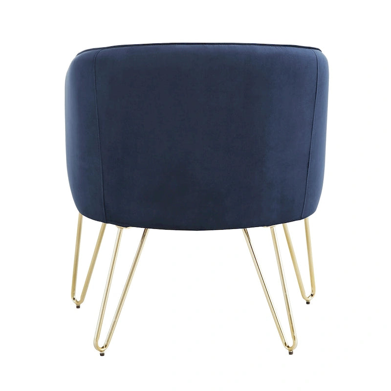 Gold Finish Velvet Accent Chair