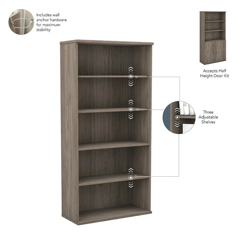 Tall 5 Shelf Bookcase