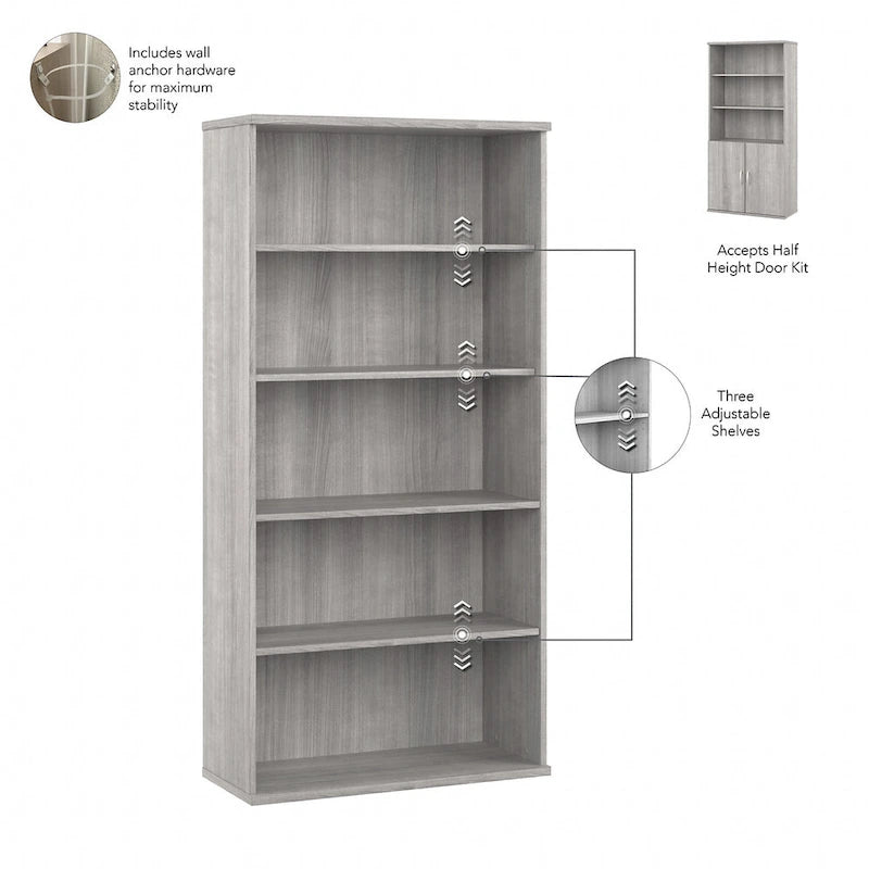 Tall 5 Shelf Bookcase