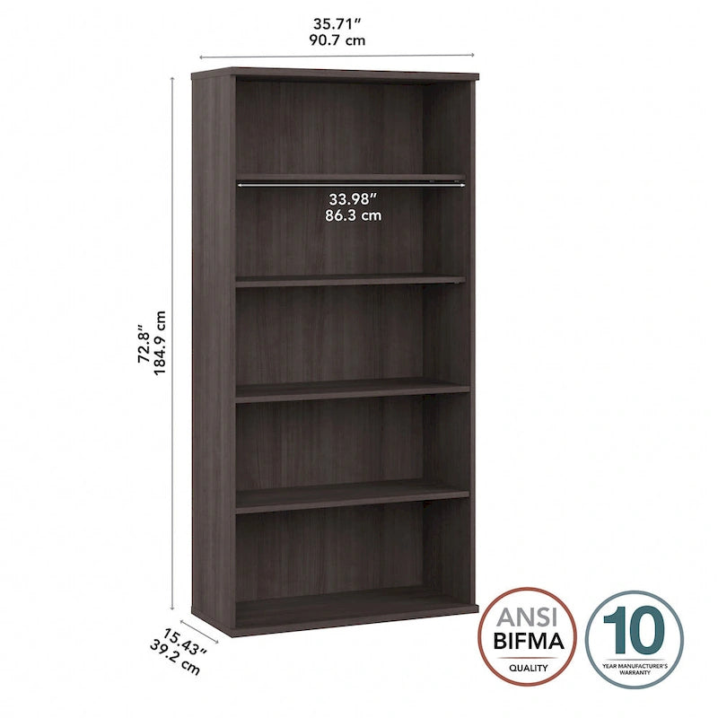Tall 5 Shelf Bookcase