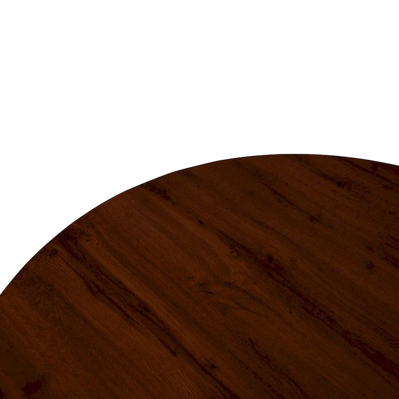 47 Modern Round Wood Dining Table With X-Cross Geometric Metal Base for Dining Room & Kitchen