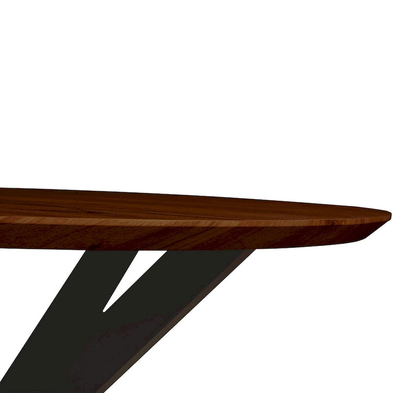 47 Modern Round Wood Dining Table With X-Cross Geometric Metal Base for Dining Room & Kitchen