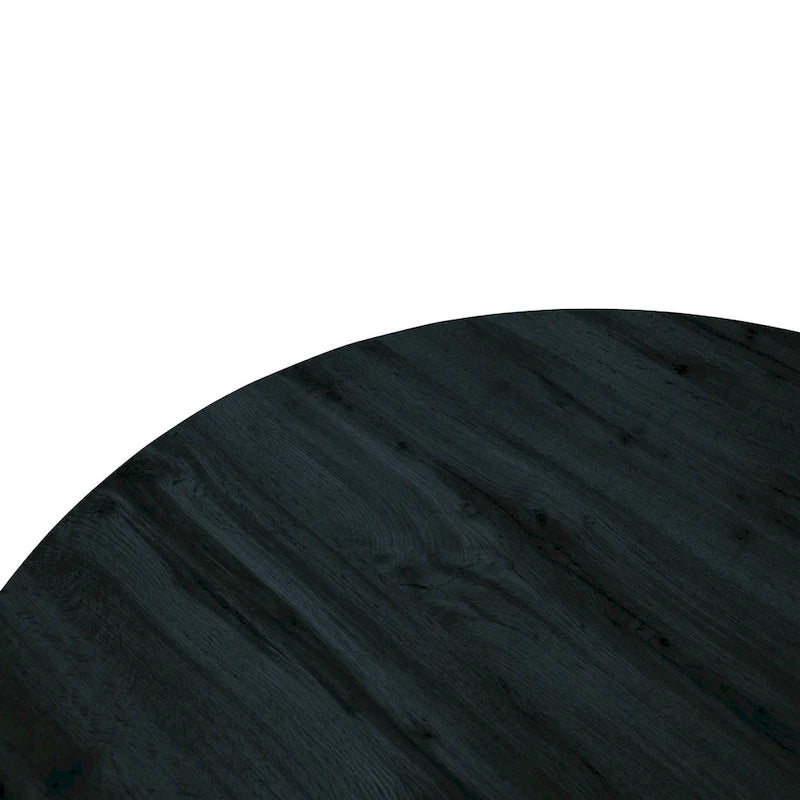 47 Modern Round Wood Dining Table With X-Cross Geometric Metal Base for Dining Room & Kitchen