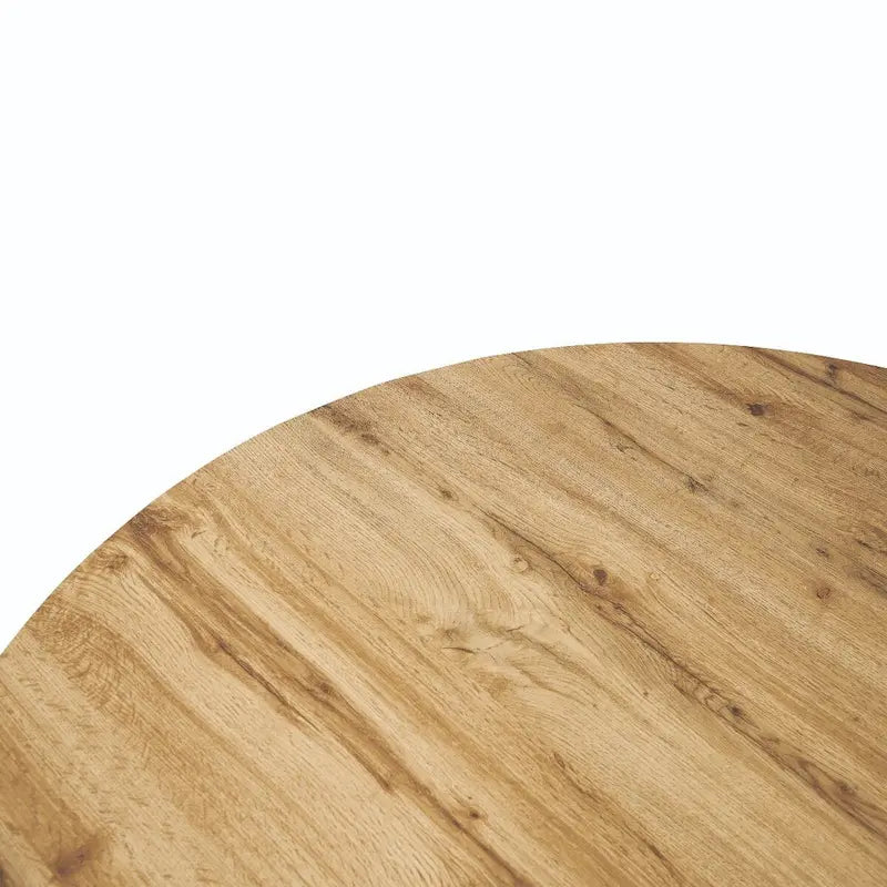 47 Modern Round Wood Dining Table With X-Cross Geometric Metal Base for Dining Room & Kitchen