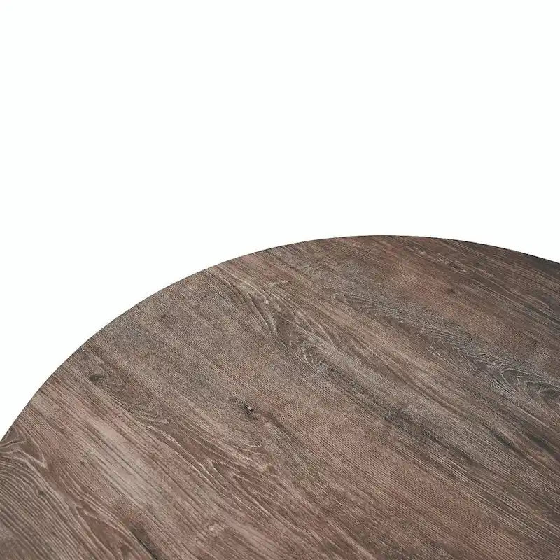 47 Modern Round Wood Dining Table With X-Cross Geometric Metal Base for Dining Room & Kitchen