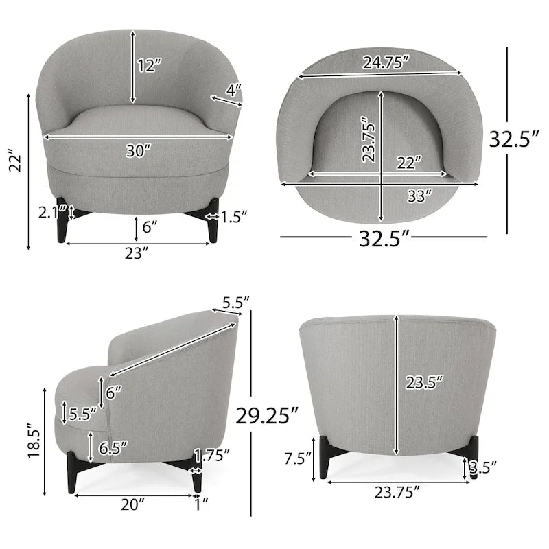 Boucle Upholstered Club Chair