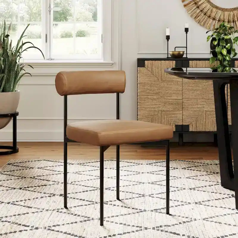 Counter Height Barstool or Dining Chair with Back and Upholstered Cushion