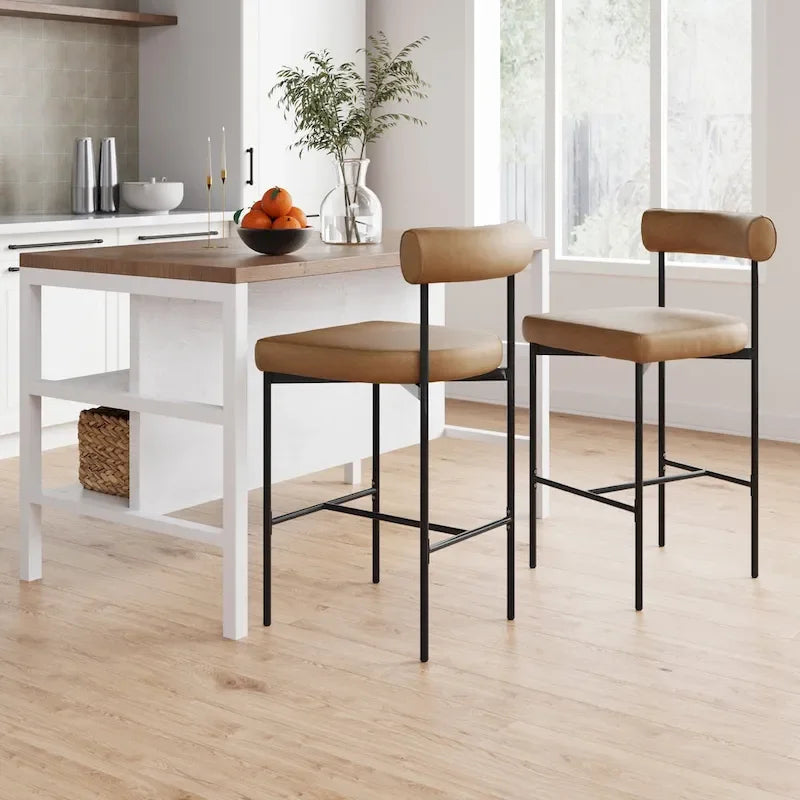 Counter Height Barstool or Dining Chair with Back and Upholstered Cushion