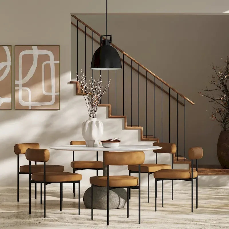 Counter Height Barstool or Dining Chair with Back and Upholstered Cushion