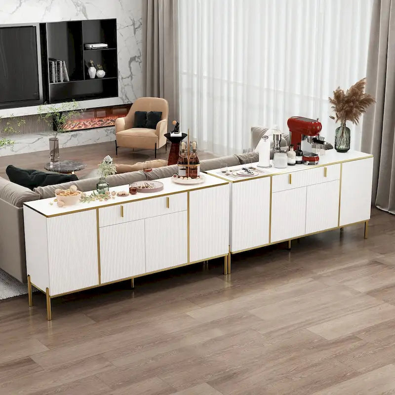 Sideboard Dresser Cabinet Storage Console Televison Table Pop-up Door