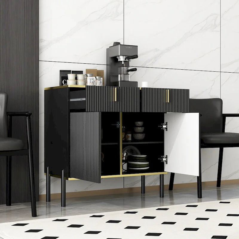 Sideboard Dresser Cabinet Storage Console Televison Table Pop-up Door