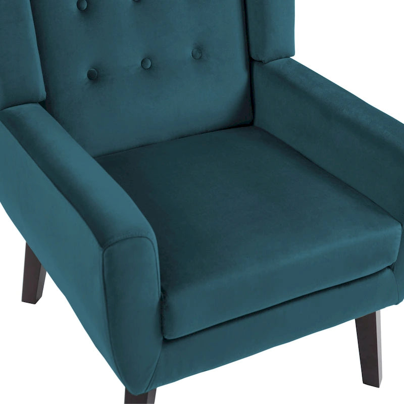 Velvet Upholstered Armchair Tufted Accent Chair