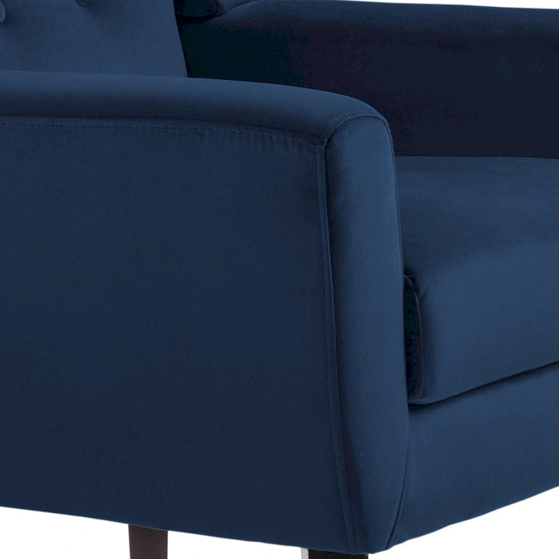 Velvet Upholstered Armchair Tufted Accent Chair