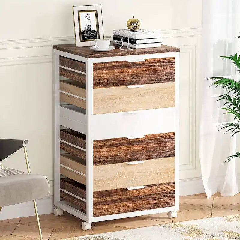 5 Drawer Chest & 7 Drawer Chest Wood Storage Drawer Cabinet Organizer