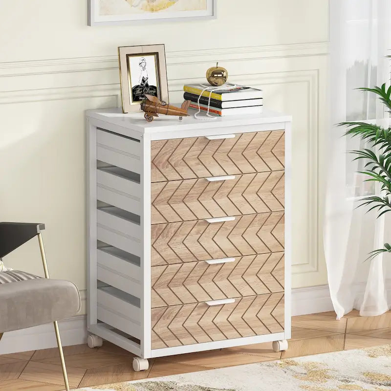5 Drawer Chest & 7 Drawer Chest Wood Storage Drawer Cabinet Organizer