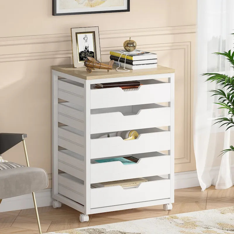 5 Drawer Chest & 7 Drawer Chest Wood Storage Drawer Cabinet Organizer