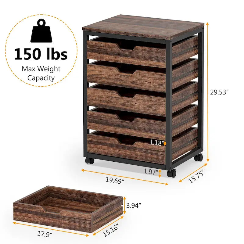 5 Drawer Chest & 7 Drawer Chest Wood Storage Drawer Cabinet Organizer