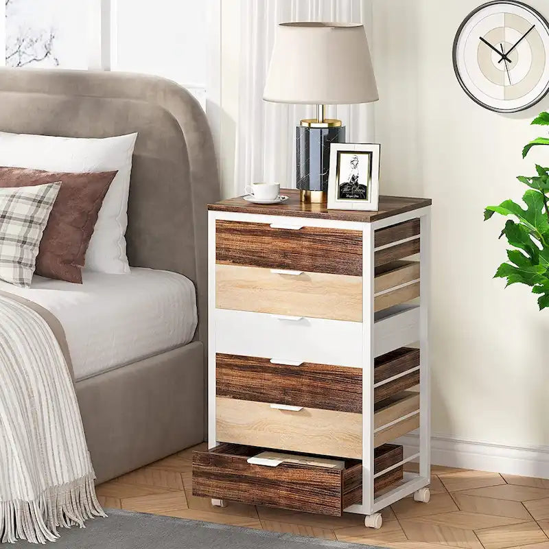 5 Drawer Chest & 7 Drawer Chest Wood Storage Drawer Cabinet Organizer