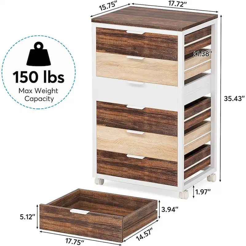 5 Drawer Chest & 7 Drawer Chest Wood Storage Drawer Cabinet Organizer