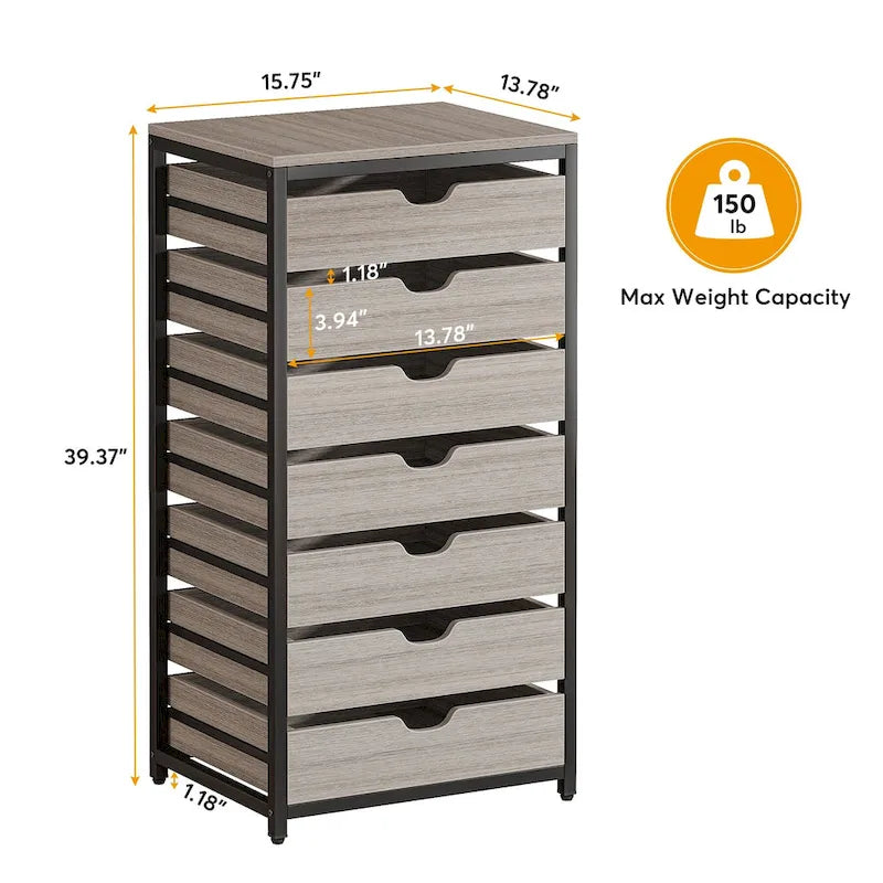 5 Drawer Chest & 7 Drawer Chest Wood Storage Drawer Cabinet Organizer