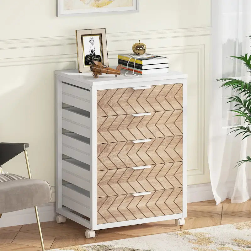 5 Drawer Chest & 7 Drawer Chest Wood Storage Drawer Cabinet Organizer