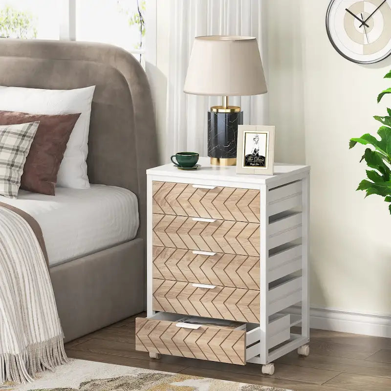 5 Drawer Chest & 7 Drawer Chest Wood Storage Drawer Cabinet Organizer