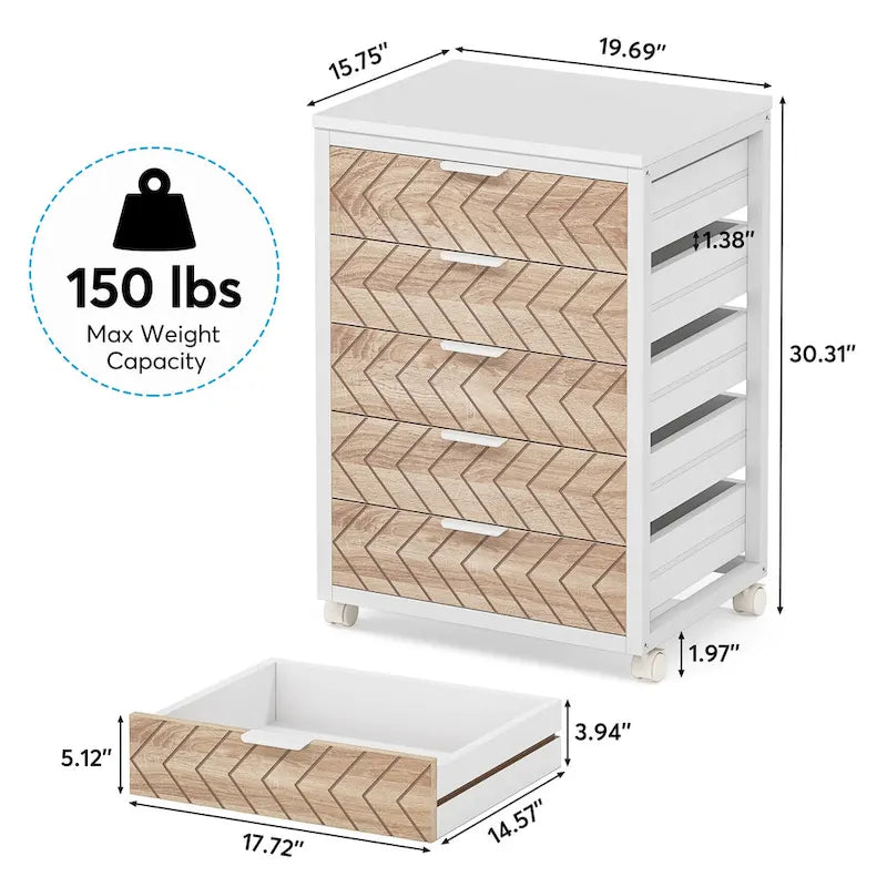 5 Drawer Chest & 7 Drawer Chest Wood Storage Drawer Cabinet Organizer
