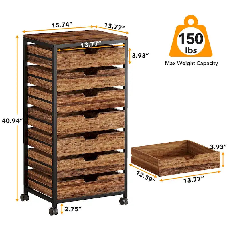 5 Drawer Chest & 7 Drawer Chest Wood Storage Drawer Cabinet Organizer