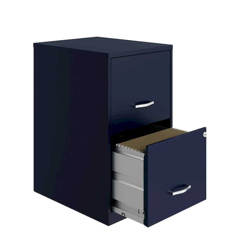 18in. 2 Drawer Metal File Cabinet, Navy