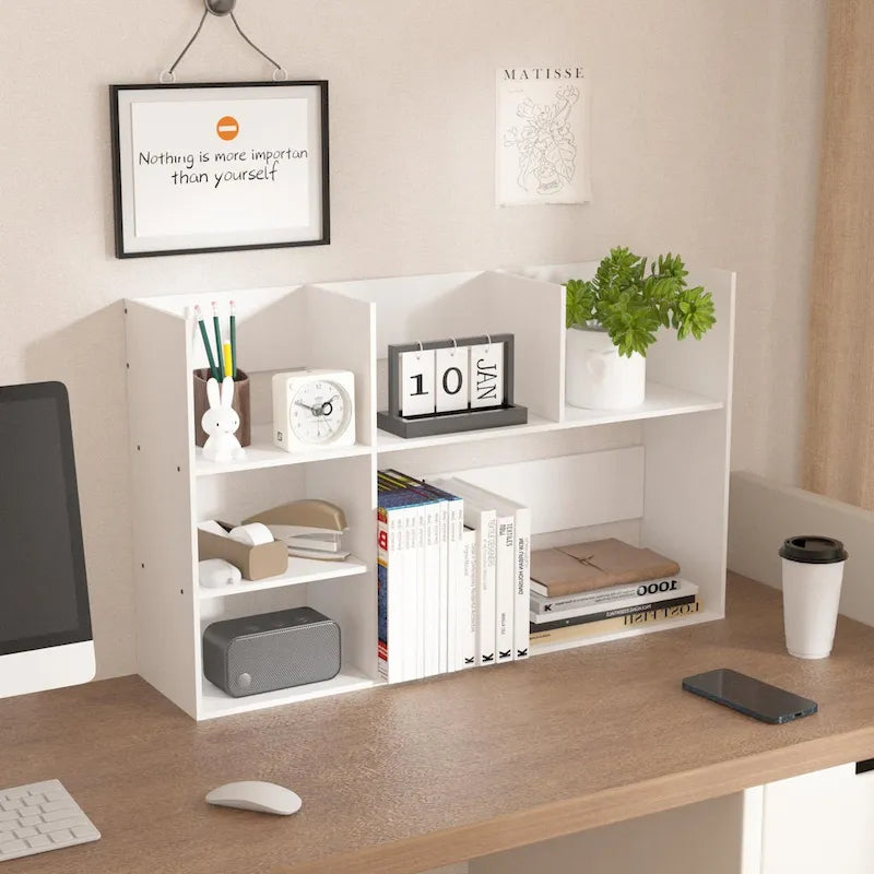 Multi-Unit Desk Organizer Storage Rack Book Shelf for Office Home and Bathroom