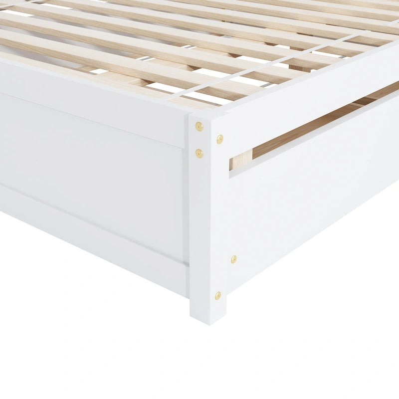 Full Bed Frame With Twin Trundle and 2 Drawers