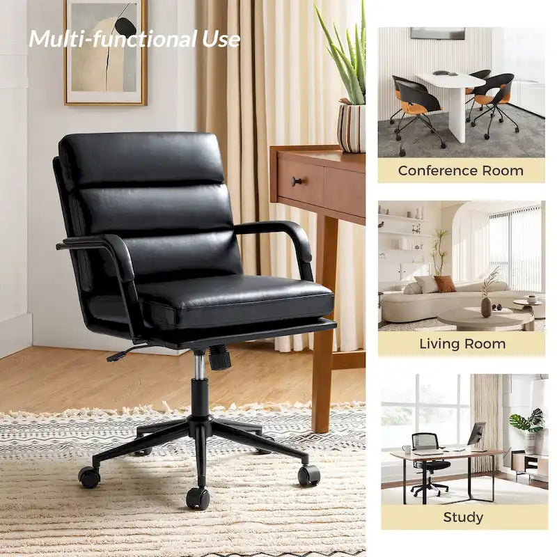 Modern Task Faux Leather Chair with Tilt Lock and Center Tilt