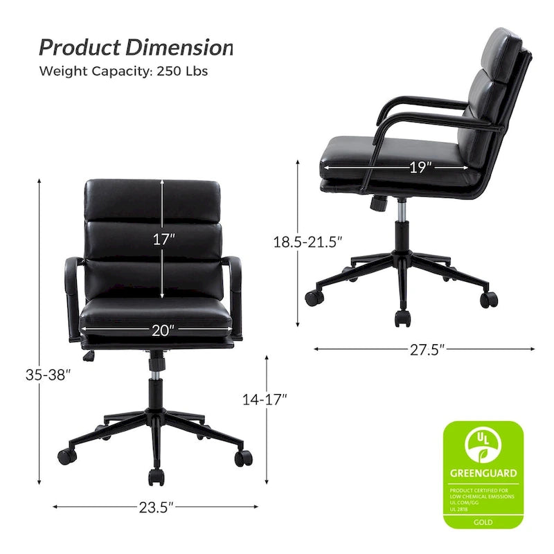 Modern Task Faux Leather Chair with Tilt Lock and Center Tilt